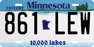 MN license plate 861LEW