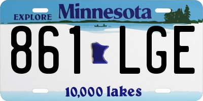 MN license plate 861LGE