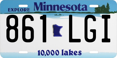 MN license plate 861LGI
