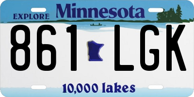 MN license plate 861LGK
