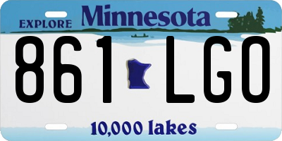 MN license plate 861LGO