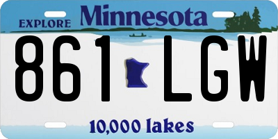 MN license plate 861LGW