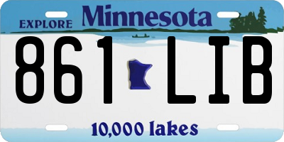 MN license plate 861LIB