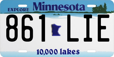 MN license plate 861LIE