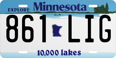 MN license plate 861LIG