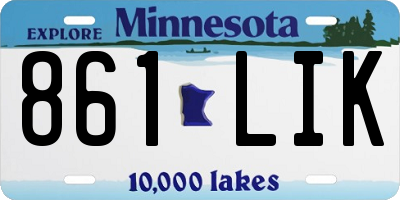 MN license plate 861LIK