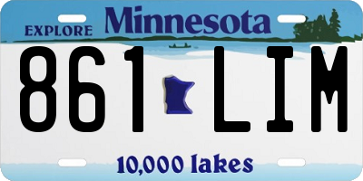 MN license plate 861LIM