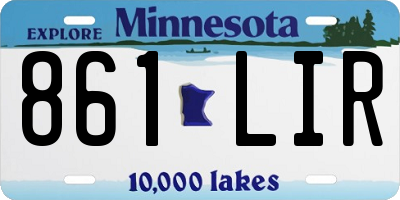 MN license plate 861LIR