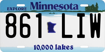 MN license plate 861LIW