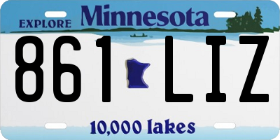 MN license plate 861LIZ