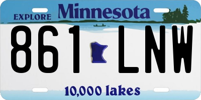 MN license plate 861LNW