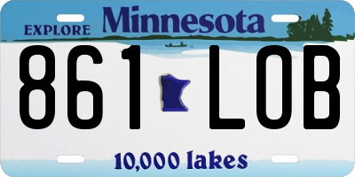 MN license plate 861LOB