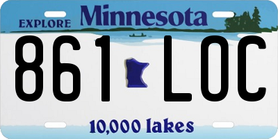 MN license plate 861LOC
