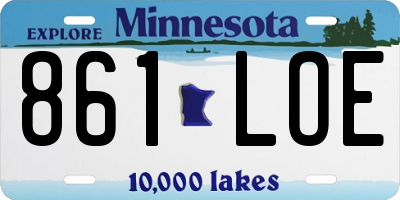 MN license plate 861LOE