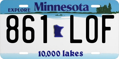 MN license plate 861LOF