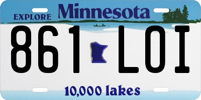 MN license plate 861LOI