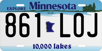 MN license plate 861LOJ