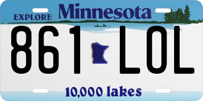 MN license plate 861LOL
