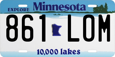 MN license plate 861LOM