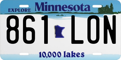 MN license plate 861LON