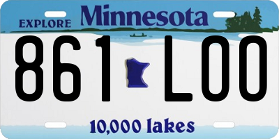 MN license plate 861LOO