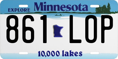 MN license plate 861LOP