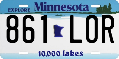MN license plate 861LOR