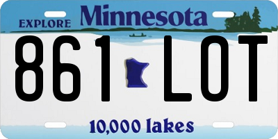 MN license plate 861LOT