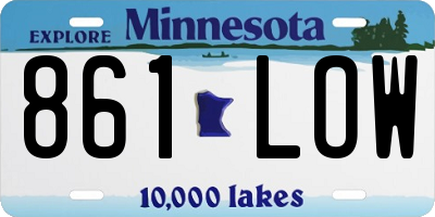 MN license plate 861LOW