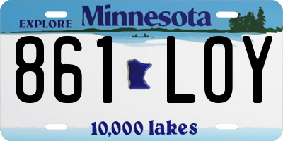 MN license plate 861LOY