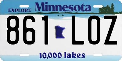 MN license plate 861LOZ