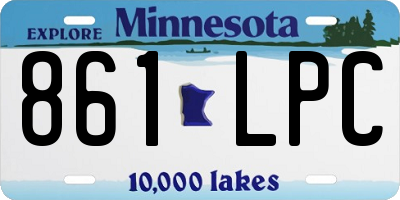 MN license plate 861LPC