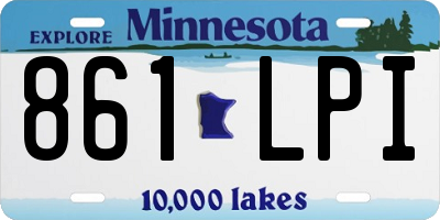 MN license plate 861LPI