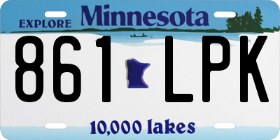 MN license plate 861LPK