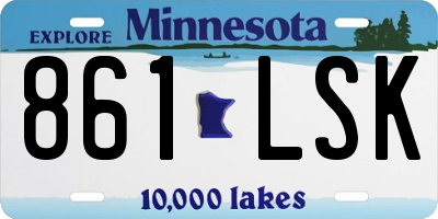 MN license plate 861LSK