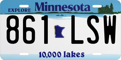 MN license plate 861LSW