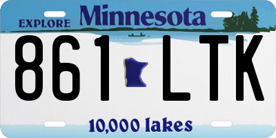 MN license plate 861LTK