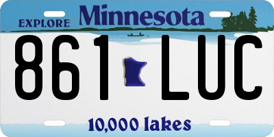 MN license plate 861LUC