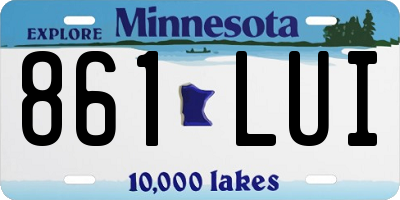MN license plate 861LUI
