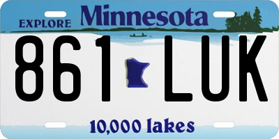 MN license plate 861LUK