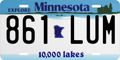 MN license plate 861LUM