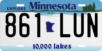 MN license plate 861LUN