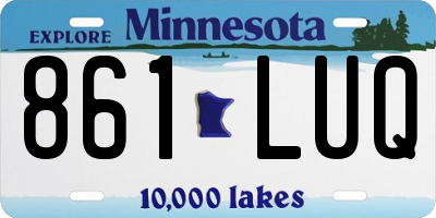 MN license plate 861LUQ
