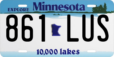 MN license plate 861LUS