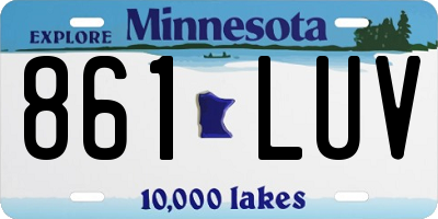 MN license plate 861LUV