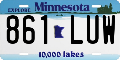 MN license plate 861LUW