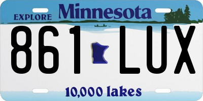 MN license plate 861LUX