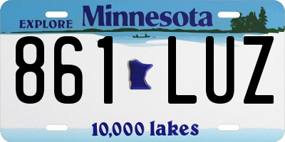 MN license plate 861LUZ