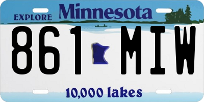 MN license plate 861MIW