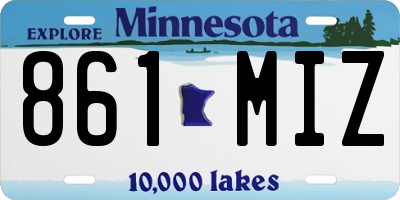 MN license plate 861MIZ